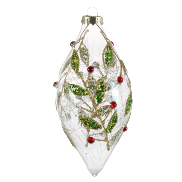 Assorted Spun Glass Interior Holly Ball, INDIVIDUALLY SOLD