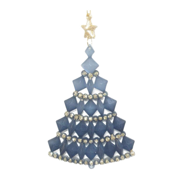 Assorted Blue Tree With Diamond Pattern Ornament, INDIVIDUALLY SOLD