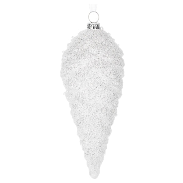 Assorted White Iced Pinecone Ornament, INDIVIDUALLY SOLD