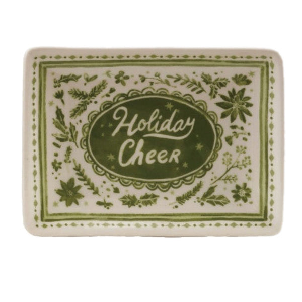 Assorted Green & White  Christmas Design Plate, INDIVIDUALLY SOLD