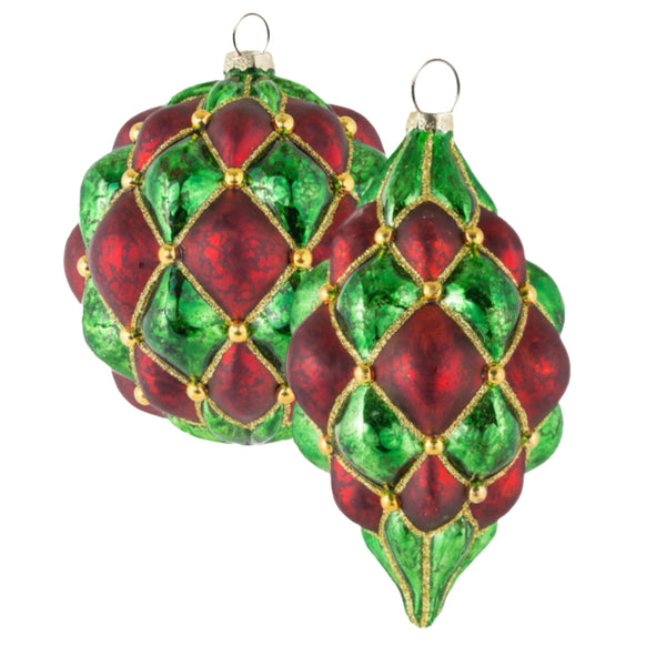 Assorted Red & Green Artichoke Ball, INDIVIDUALLY SOLD