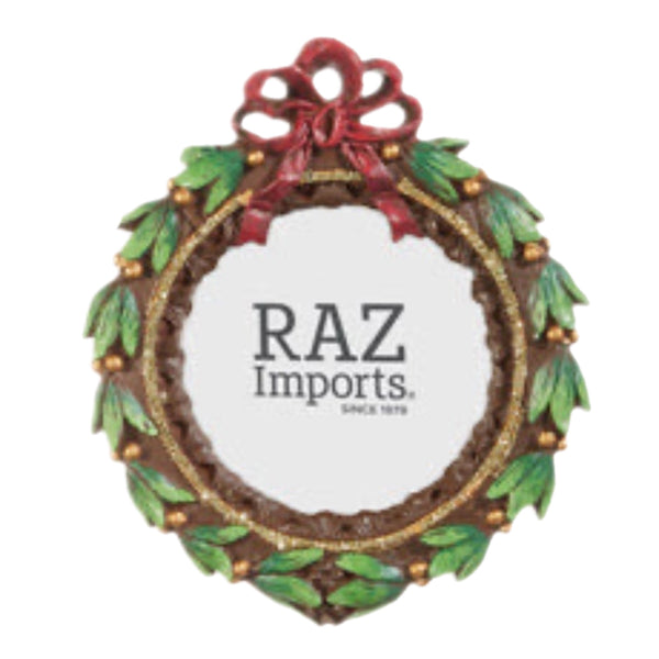Assorted Mistletoe With Bow Frame Ornament, INDIVIDUALLY SOLD