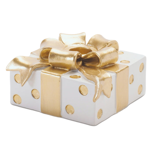 Assorted White & Gold Giftbox Taper Candle Holder, INDIVIDUALLY SOLD