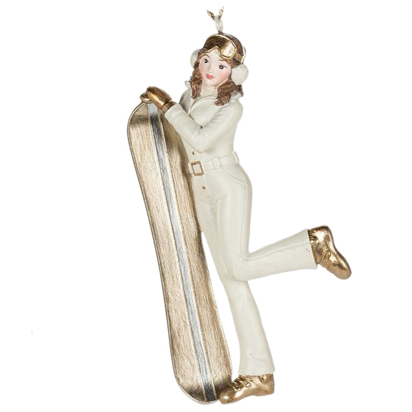 Assorted Woman Doing Winter Sport Ornament, INDIVIDUALLY SOLD