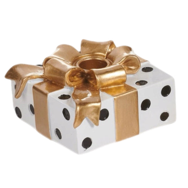 Assorted Gold & Black Giftbox Tapper Candle Holder, INDIVIDUALLY SOLD