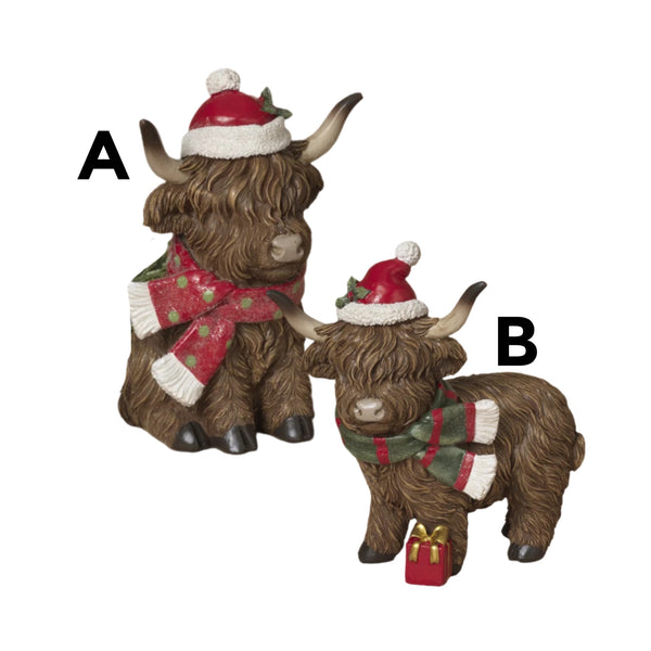 Assorted Highland Cow Figurine, INDIVIDUALLY SOLD