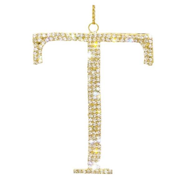 Assorted Rhinestone Monogrammed Ornament, INDIVIDUALLY SOLD