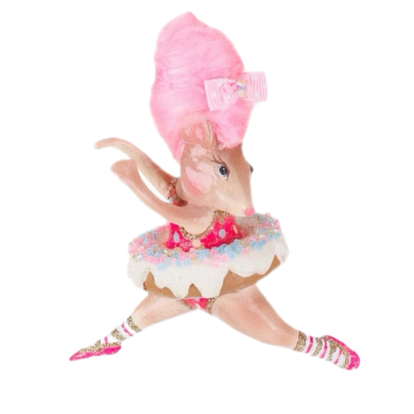 Assorted Mouse Ballerina With Cotton Candy Hair Ornament, INDIVIDUALLY SOLD