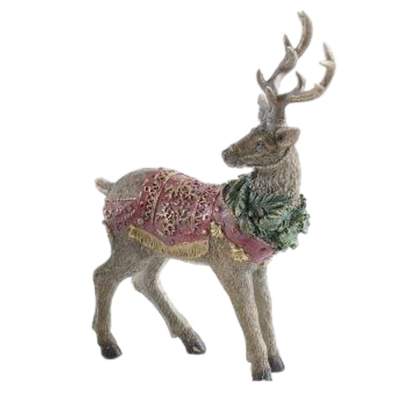 Assorted Reindeer With Red Blanket Figurine, INDIVIDUALLY SOLD
