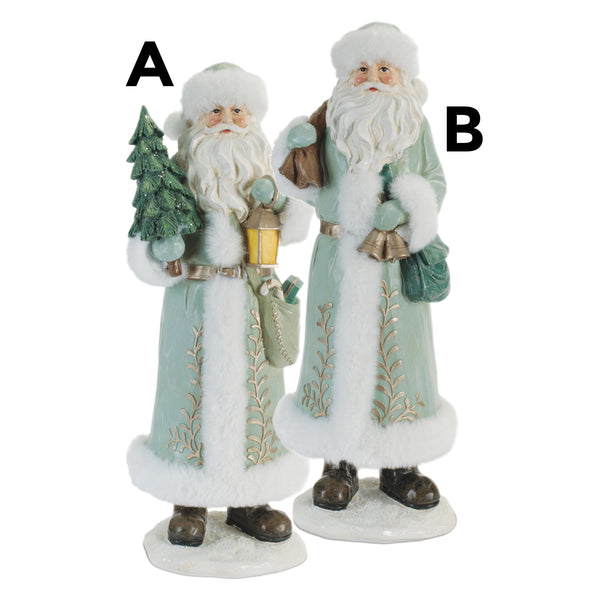 Assorted Santa In Mint Coat Figurine, INDIVIDUALLY SOLD