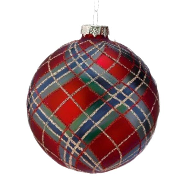 Assorted Red Plaid Ball, INDIVIDUALLY SOLD