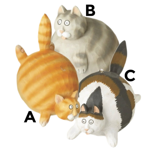 Assorted Fat Cat Ornament, INDIVIDUALLY SOLD