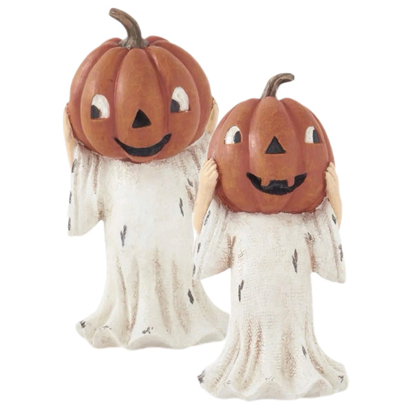 Assorted Pumpkin Head Ghost Figurine, INDIVIDUALLY SOLD
