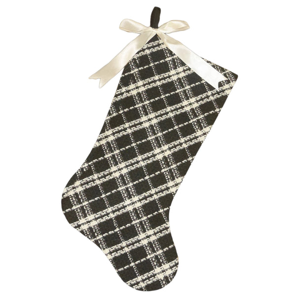 Assorted 20.5" Black & White Plaid Stocking, INDIVIDUALLY SOLD