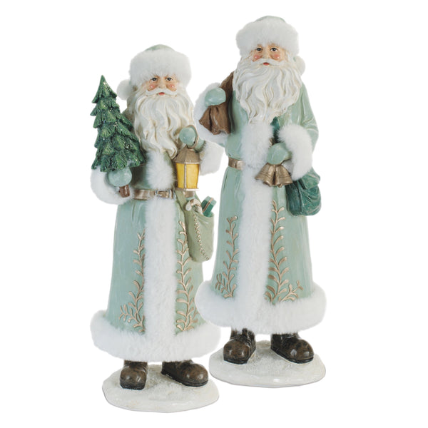 Assorted Santa In Mint Coat Figurine, INDIVIDUALLY SOLD