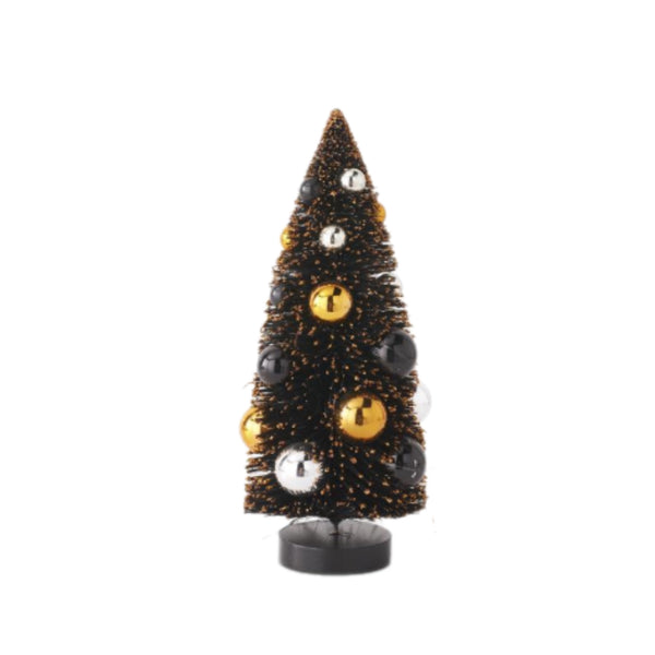 Assorted Black & Orange Bottlebrush Tree Figurine, INDIVIDUALLY SOLD