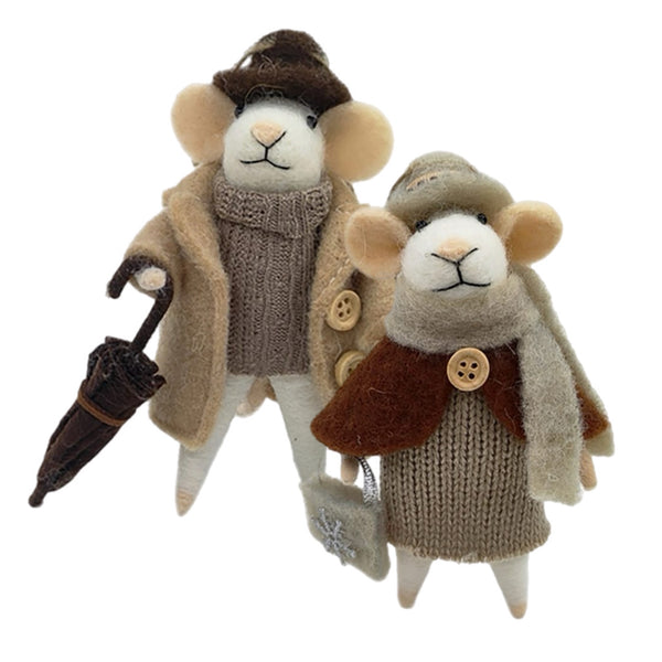 Assorted Mouse In Light Brown Coat Ornament, INDIVIDUALLY SOLD
