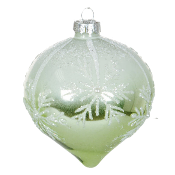 Assorted Green With Snowflake Ball, INDIVIDUALLY SOLD