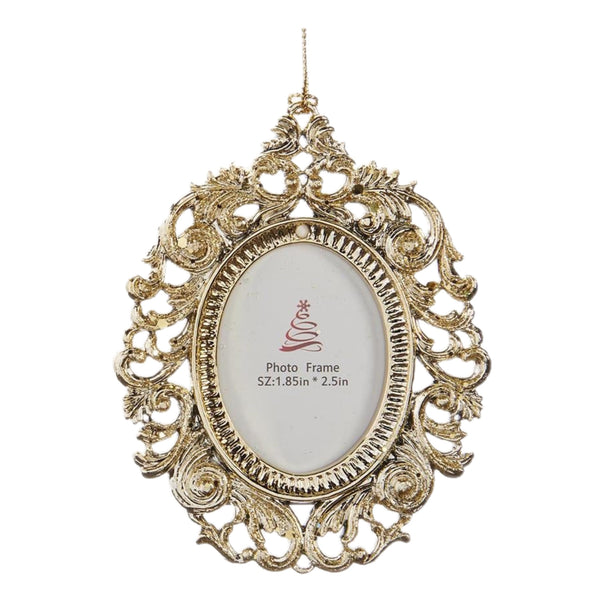 Assorted Champagne Ornate Photo Frame Ornament, INDIVIDUALLY SOLD