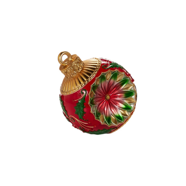 Assorted Red Poinsettia Reflector Figurine, INDIVIDUALLY SOLD