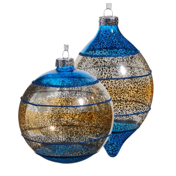 Assorted Blue & Orange Striped Ball, INDIVIDUALLY SOLD