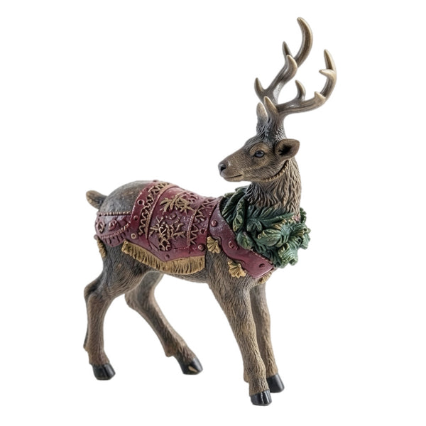Assorted Reindeer With Red Blanket Figurine, INDIVIDUALLY SOLD