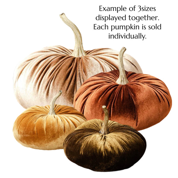 Assorted Small Velvet Pumpkin, INDIVIDUALLY SOLD