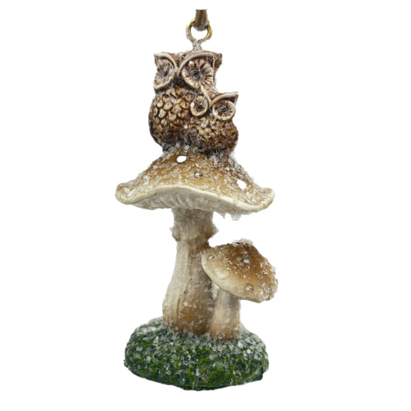 Assorted Woodland Animal On Mushroom Ornament, INDIVIDUALLY SOLD