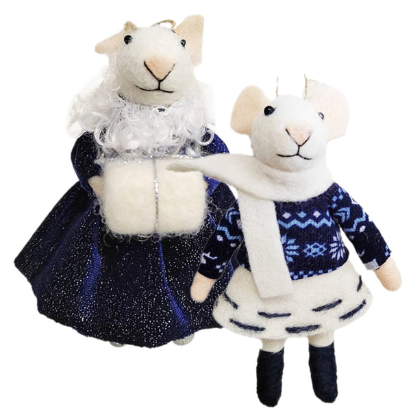 Assorted Mouse In Blue Dress Ornament, INDIVIDUALLY SOLD