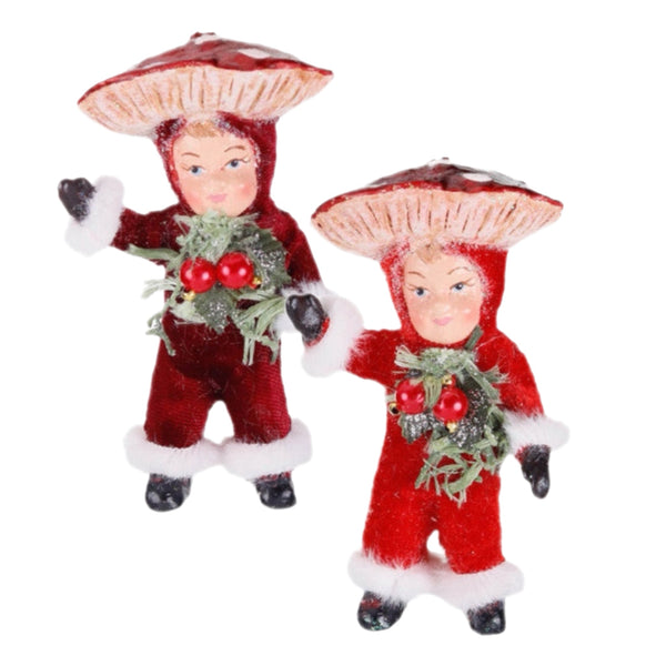 Assorted Boy In Mushroom Hat Ornament, INDIVIDUALLY SOLD