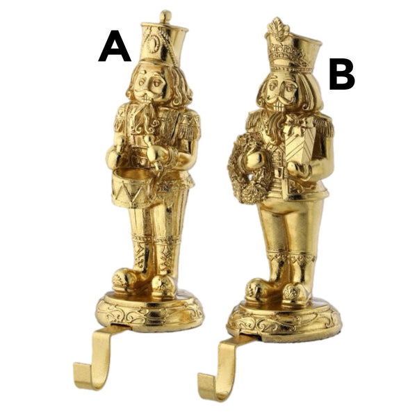 Assorted Gold Nutcracker Stocking Holders, INDIVIDUALLY SOLD