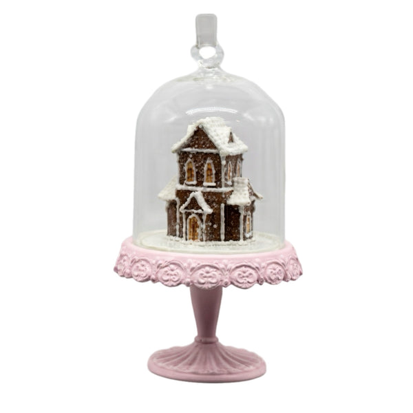 Assorted Gingerbread House In Cloche Ornament, INDIVIDUALLY SOLD