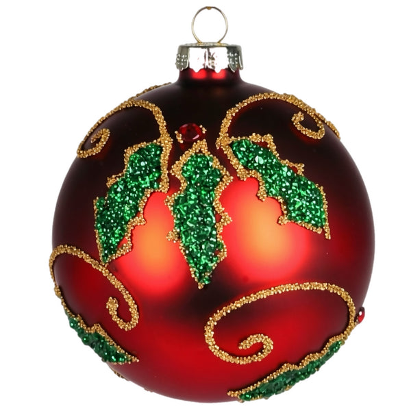 Assorted Red Holly Ball, INDIVIDUALLY SOLD