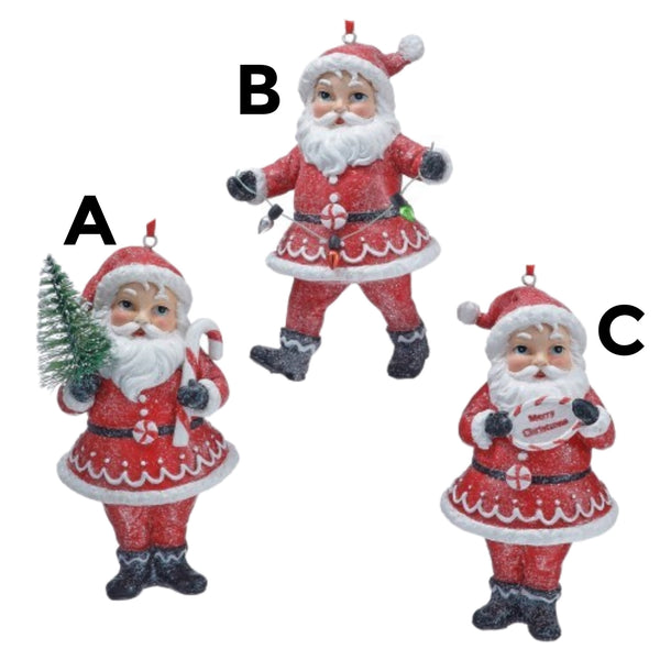 Assorted Traditional Santa Ornament, INDIVIDUALLY SOLD