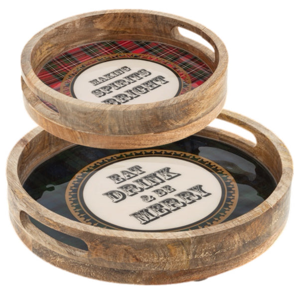Assorted Round Tray With Saying, INDIVIDUALLY SOLD