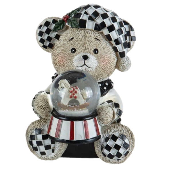 Assorted Checkered Teddy Bear Snowglobe, INDIVIDUALLY SOLD