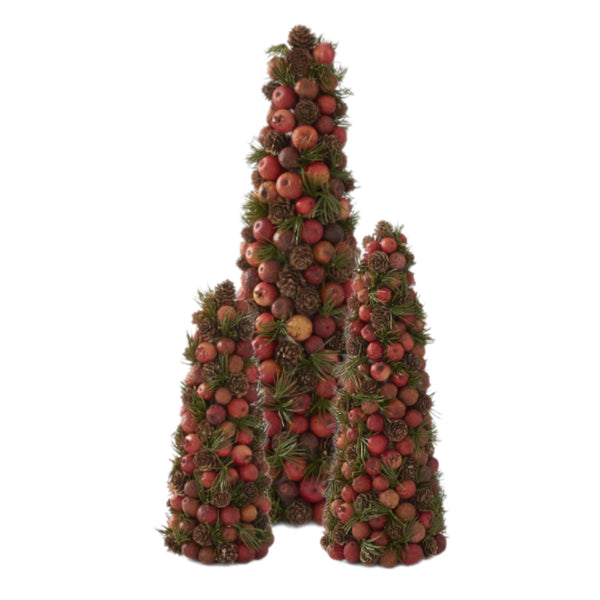 Assorted Orange & Pinecone Tree Figurine, INDIVIDUALLY SOLD
