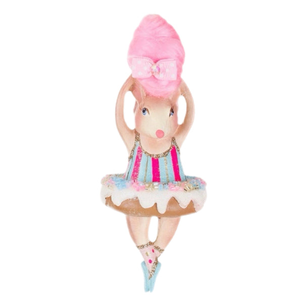 Assorted Mouse Ballerina With Cotton Candy Hair Ornament, INDIVIDUALLY SOLD