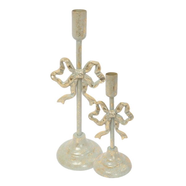 Assorted Antique Gold With Bow Taper Candle Holder, INDIVIDUALLY SOLD