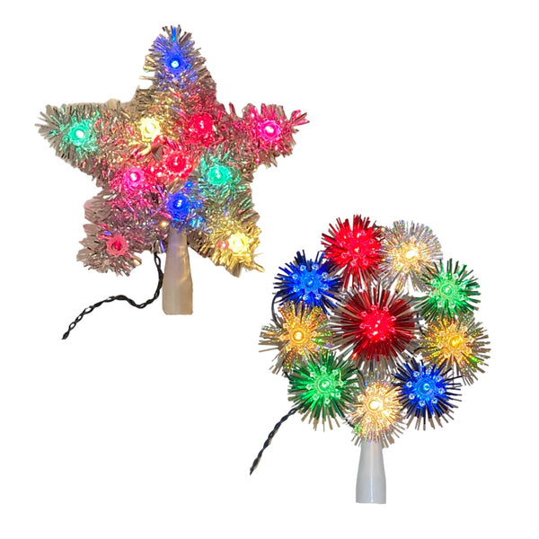 Assorted 8" Retro Multicolour Tree Topper, INDIVIDUALLY SOLD