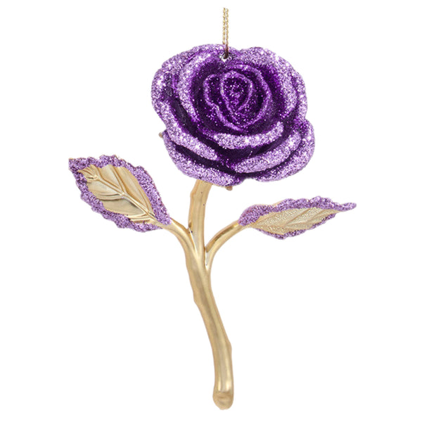 Assorted Purple Rose Ornament, INDIVIDUALLY SOLD