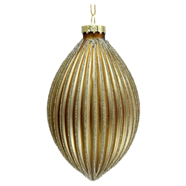 Assorted Gold Matte Ribbed Ball, INDIVIDUALLY SOLD