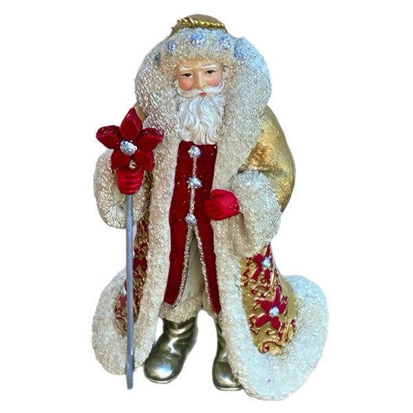 Assorted Santa With Flower Ornament, INDIVIDUALLY SOLD