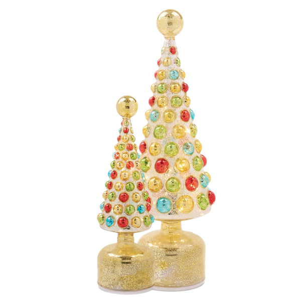 Assorted Gold With Multicoloured Balls Tree Figurine, INDIVIDUALLY SOLD