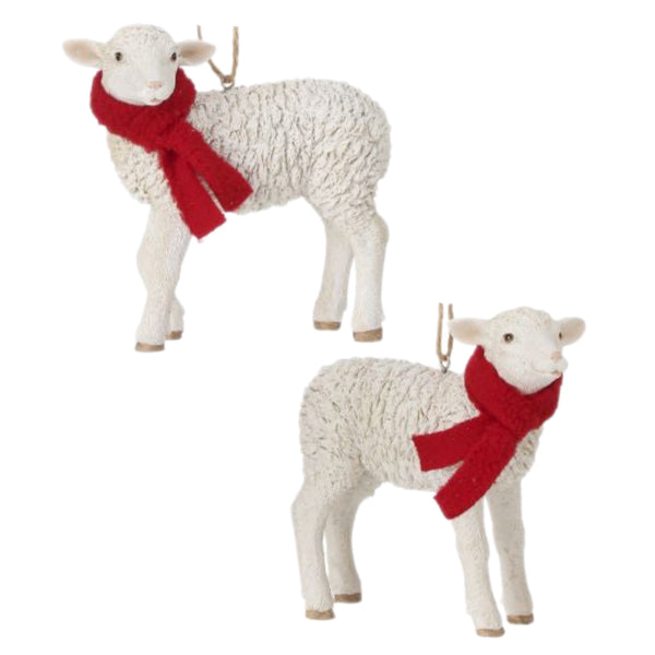 Assorted Scarved Sheep Ornament, INDIVIDUALLY SOLD
