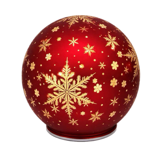 Assorted Burgundy LED Snowflake Ball, INDIVIDUALLY SOLD