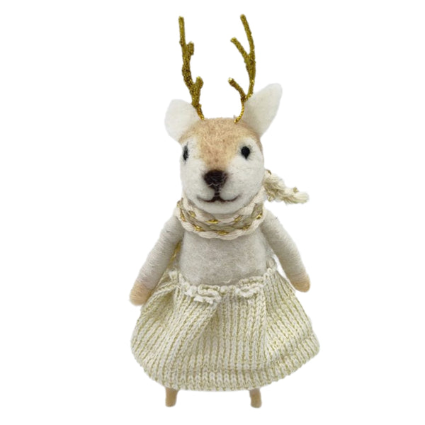 Assorted Reindeer In White Outfit Ornament, INDIVIDUALLY SOLD