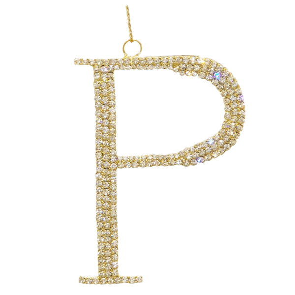 Assorted Rhinestone Monogrammed Ornament, INDIVIDUALLY SOLD