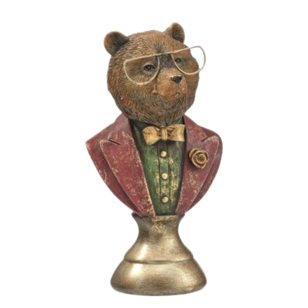 Assorted Woodland Animal Bust Wearing Glasses Figurine, INDIVIDUALLY SOLD
