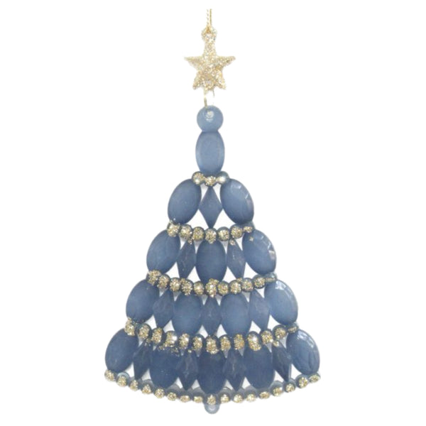 Assorted Blue Tree With Diamond Pattern Ornament, INDIVIDUALLY SOLD
